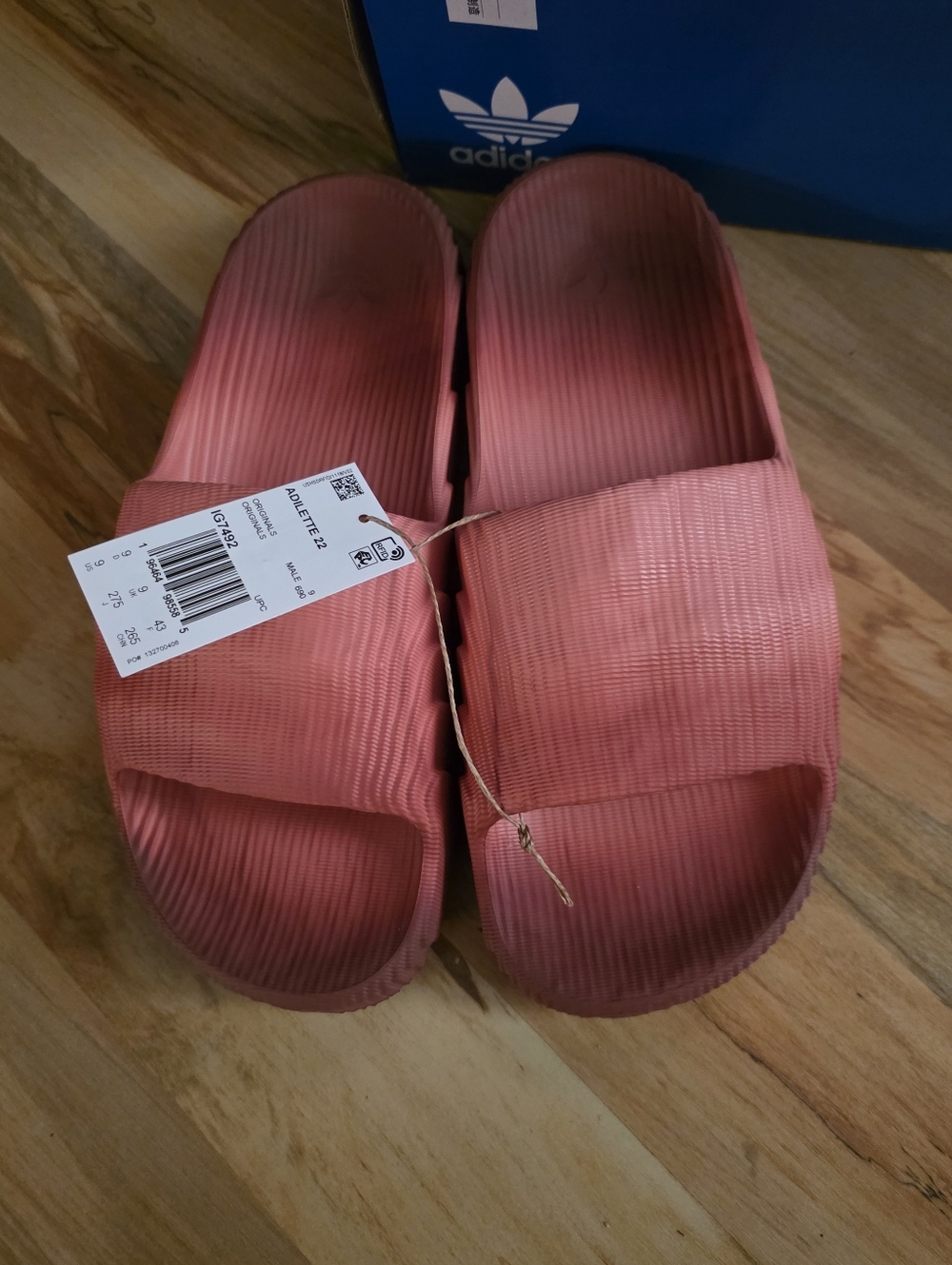 Nwt adidas Coral Pink Ribbed Slide Sandals
